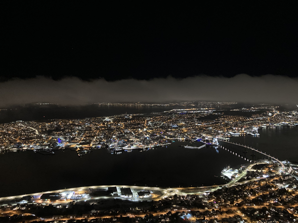 Night view over city. Photo.