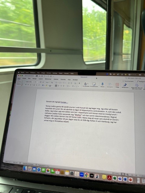 Computer screen with text document. Photo.