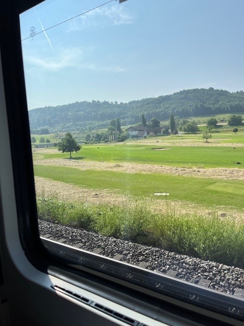 View from train window. Photo.